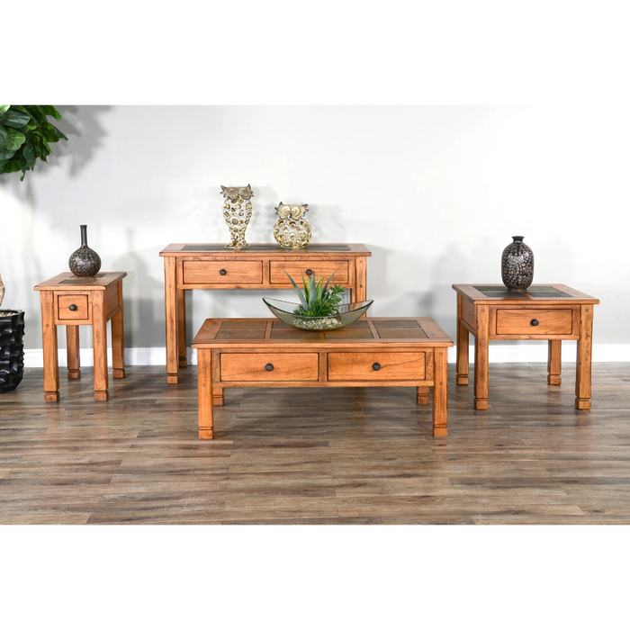 Sunny Designs Sedona 49" Transitional Wood Coffee Table in Rustic Oak - Bed & Sofa Hub