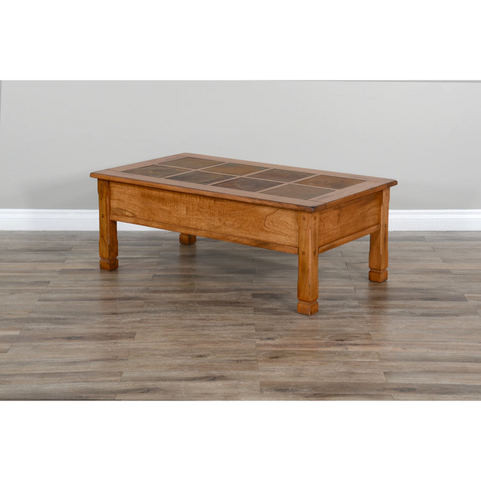 Sunny Designs Sedona 49" Transitional Wood Coffee Table in Rustic Oak - Bed & Sofa Hub