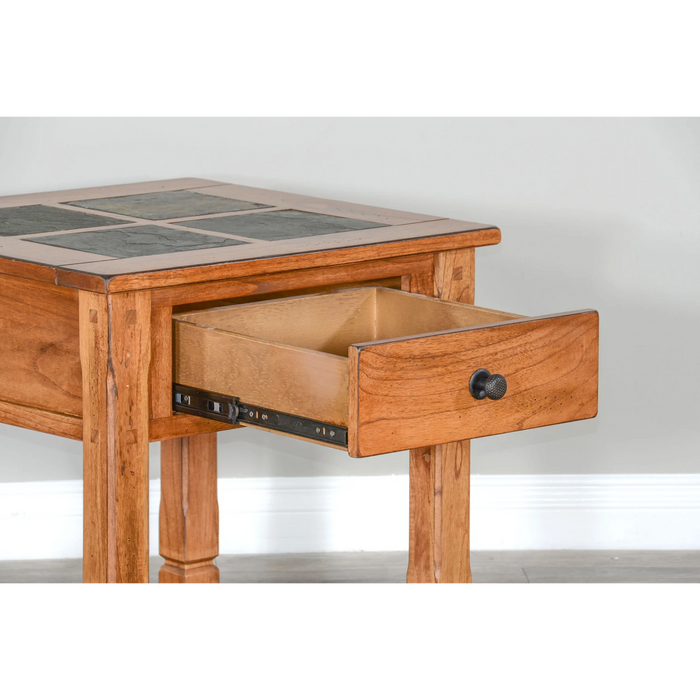 Sunny Designs Sedona 26" Transitional Wood End Table in Rustic Oak - Bed & Sofa Hub