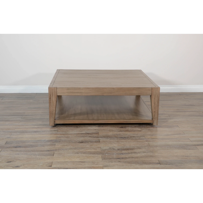 Sunny Designs Doe Valley Mahogany Wood Coffee Table with Casters in Light Brown Buckskin - Bed & Sofa Hub