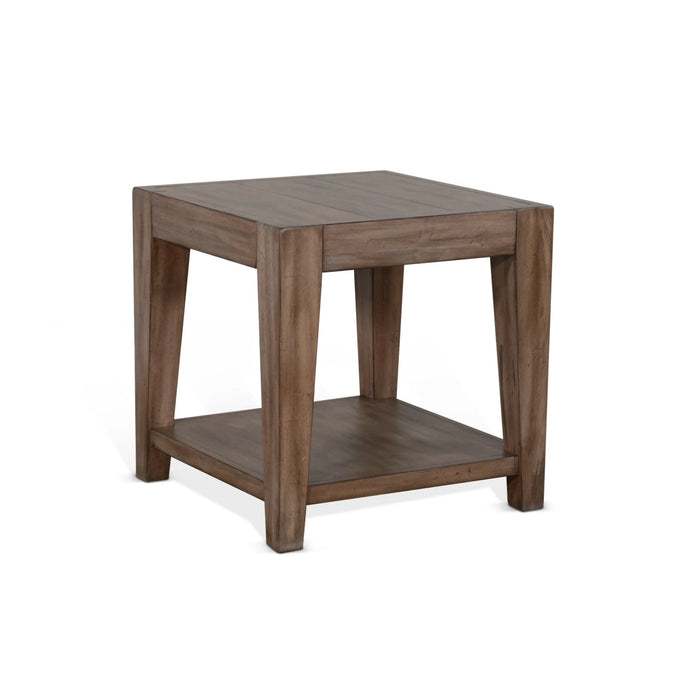 Sunny Designs Doe Valley 24" Mid-Century Wood End Table in Taupe Brown - Bed & Sofa Hub