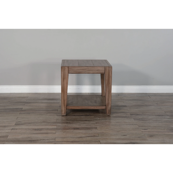 Sunny Designs Doe Valley 24" Mid-Century Wood End Table in Taupe Brown - Bed & Sofa Hub