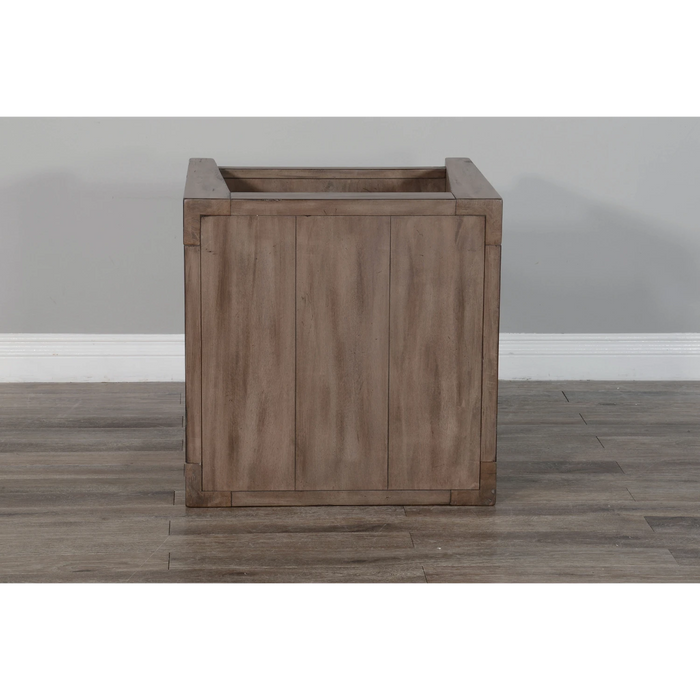 Sunny Designs Doe Valley 24" Mid-Century Wood End Table in Taupe Brown - Bed & Sofa Hub