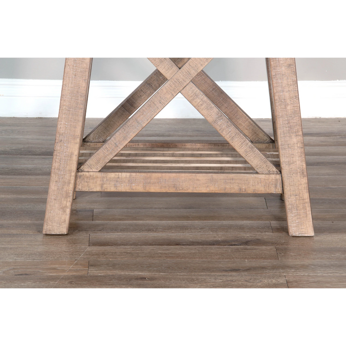 Sunny Designs Vivian 16" Farmhouse Mahogany Wood Chair Side Table in Light Brown Desert Rock - Bed & Sofa Hub