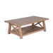 Sunny Designs Vivian 52" Farmhouse Mahogany Wood Coffee Table in Light Brown Desert Rock - Bed & Sofa Hub