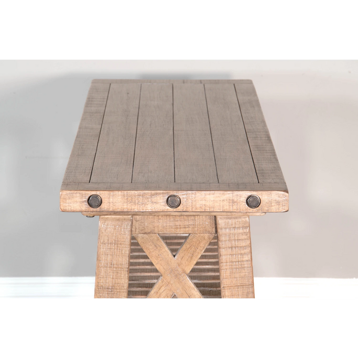 Sunny Designs Vivian 60" Farmhouse Mahogany Wood Sofa Table in Light Brown Desert Rock - Bed & Sofa Hub