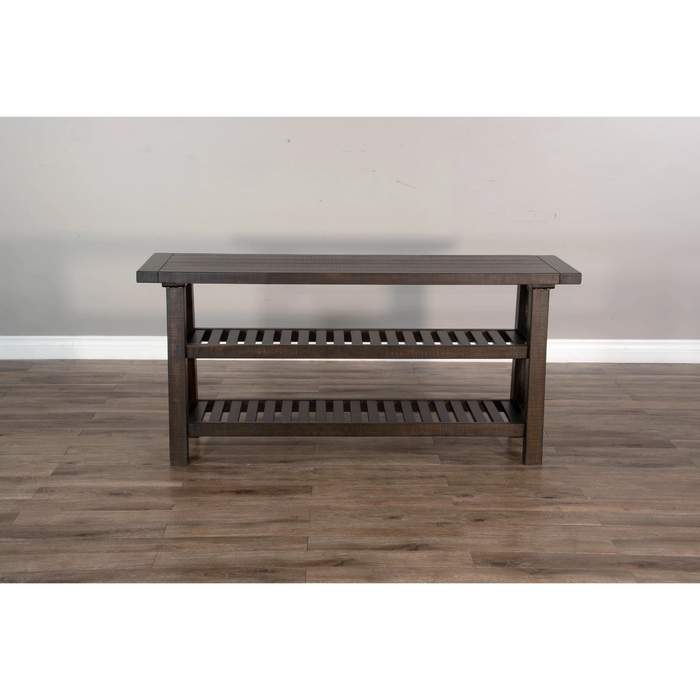 Sunny Designs Vivian 60" Farmhouse Mahogany Wood Sofa Table in Dark Brown Raisin - Bed & Sofa Hub