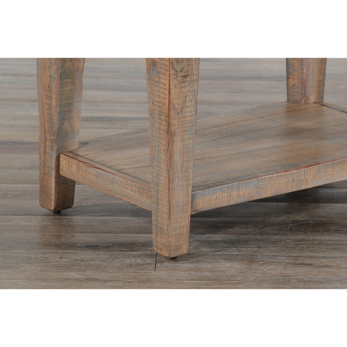 Sunny Designs 25" Modern Mindi Wood Chair Side Table in Weathered Brown - Bed & Sofa Hub