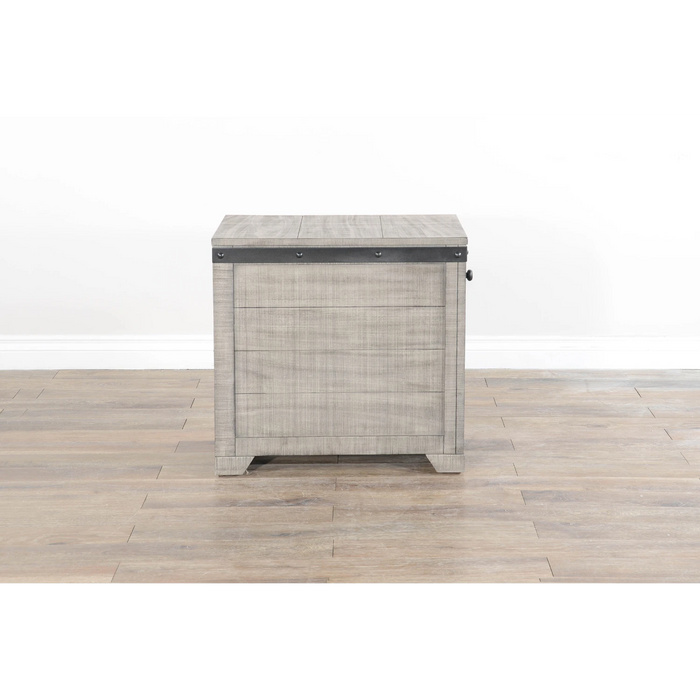 Sunny Designs Traditional Mahogany Wood Chair Side Table in Alpine Gray - Bed & Sofa Hub