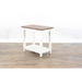 Sunny Designs Pasadena Farmhouse Mahogany Chair Side Table in Off White Marble White and Buck Skin - Bed & Sofa Hub