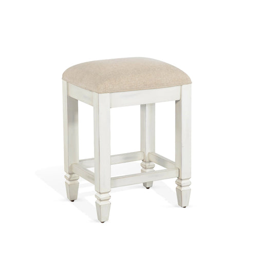 Sunny Designs Pasadena Counter Mahogany Counter Stool in Off White/Light Brown Marble White and Buck Skin - Bed & Sofa Hub