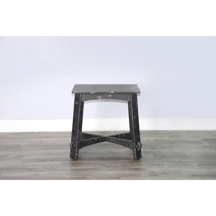 Sunny Designs Marina Farmhouse Mahogany Wood Chair Side Table in Black Sand - Bed & Sofa Hub