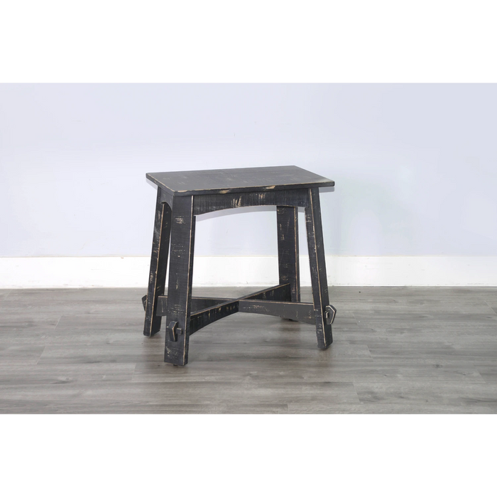 Sunny Designs Marina Farmhouse Mahogany Wood Chair Side Table in Black Sand - Bed & Sofa Hub