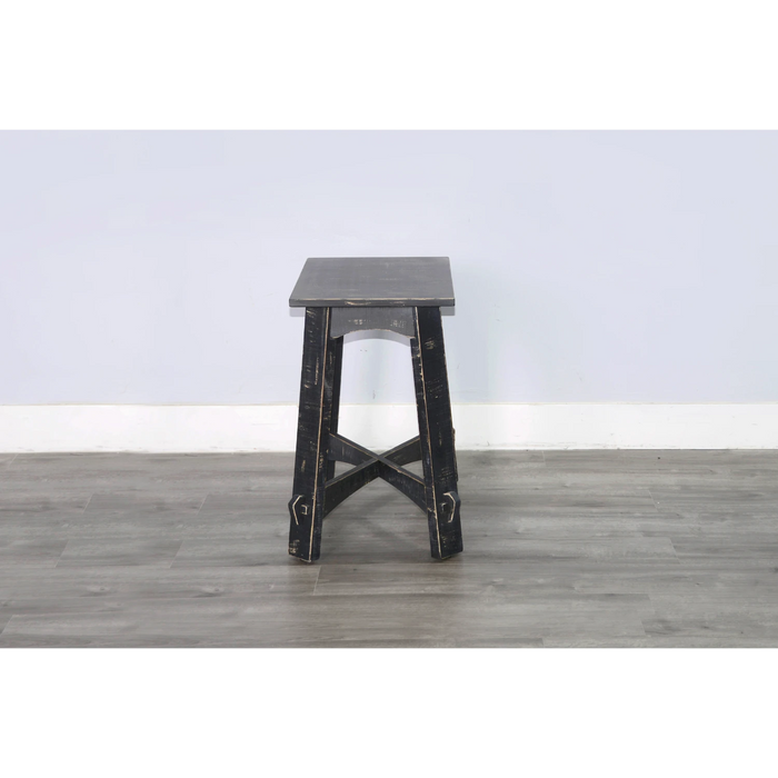 Sunny Designs Marina Farmhouse Mahogany Wood Chair Side Table in Black Sand - Bed & Sofa Hub