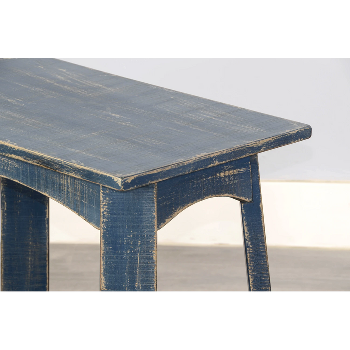 Sunny Designs Marina Farmhouse Mahogany Wood Chair Side Table in Ocean Blue - Bed & Sofa Hub