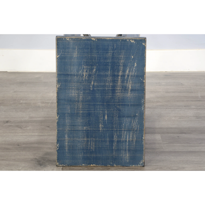 Sunny Designs Marina Farmhouse Mahogany Wood Chair Side Table in Ocean Blue - Bed & Sofa Hub