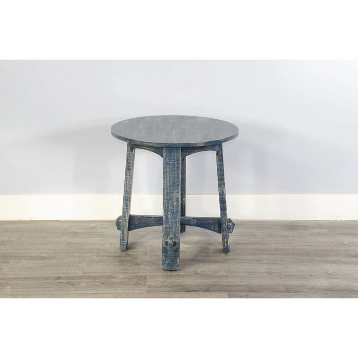 Sunny Designs Marina Farmhouse Mahogany Wood End Table in Ocean Blue - Bed & Sofa Hub