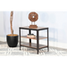 Sunny Designs San Diego Metal & Solid Wood Chair Side Table in Antique Brown - Bed & Sofa Hub