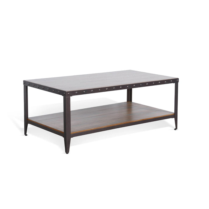 Sunny Designs San Diego Metal & Solid Wood Coffee Table in Antique Brown - Bed & Sofa Hub