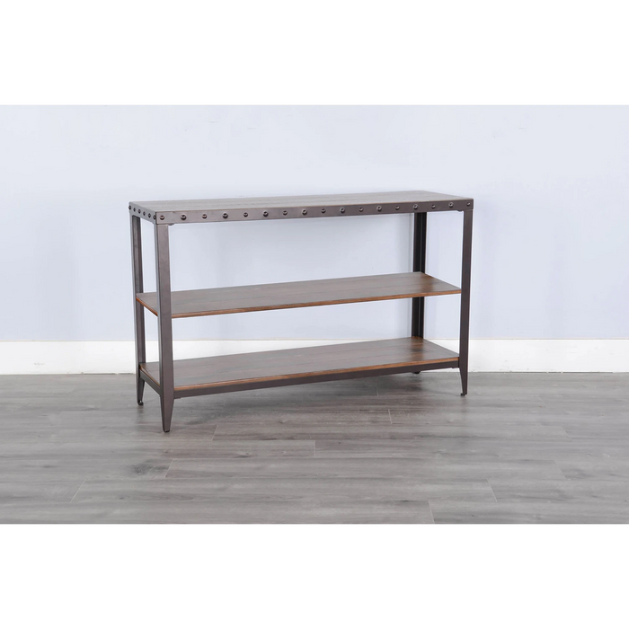 Sunny Designs San Diego Metal & Solid Wood Sofa Table in Antique Brown - Bed & Sofa Hub