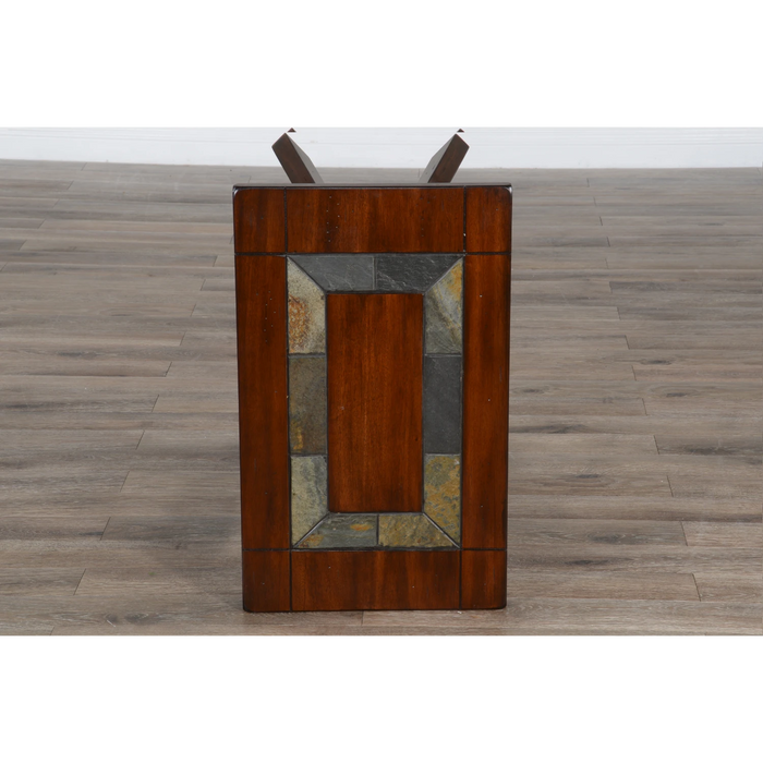 Sunny Designs Santa Fe 25" Mahogany Wood Chair Side Table in Dark Chocolate - Bed & Sofa Hub