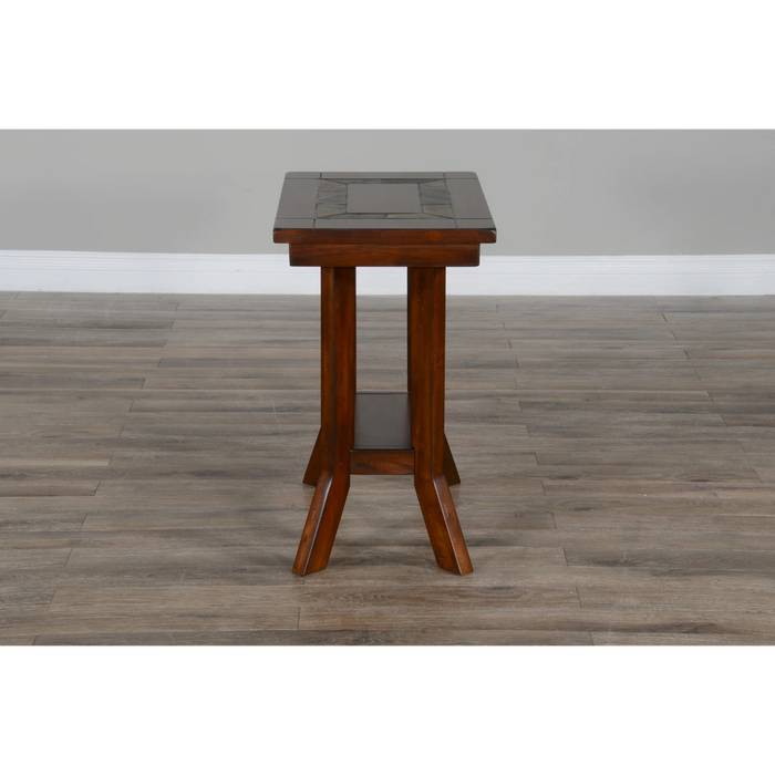 Sunny Designs Santa Fe 25" Mahogany Wood Chair Side Table in Dark Chocolate - Bed & Sofa Hub