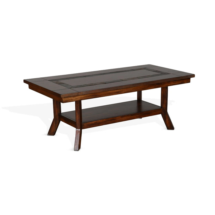Sunny Designs Santa Fe 48.5" Traditional Wood Coffee Table in Dark Chocolate - Bed & Sofa Hub