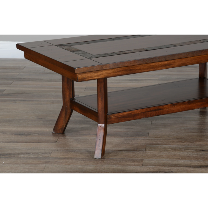 Sunny Designs Santa Fe 48.5" Traditional Wood Coffee Table in Dark Chocolate - Bed & Sofa Hub