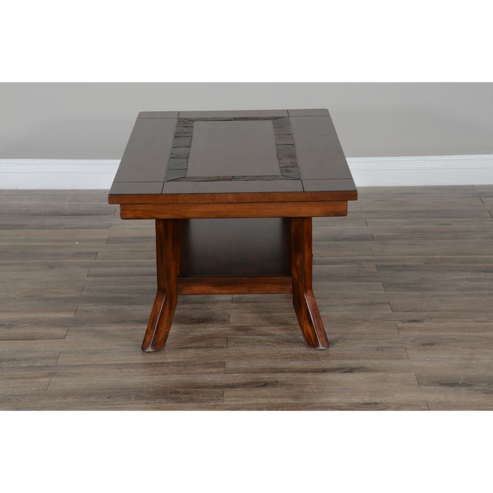 Sunny Designs Santa Fe 48.5" Traditional Wood Coffee Table in Dark Chocolate - Bed & Sofa Hub