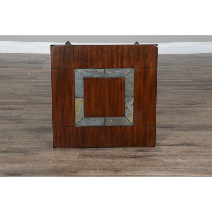 Sunny Designs Santa Fe 25" Mahogany Wood End Table in Dark Chocolate - Bed & Sofa Hub