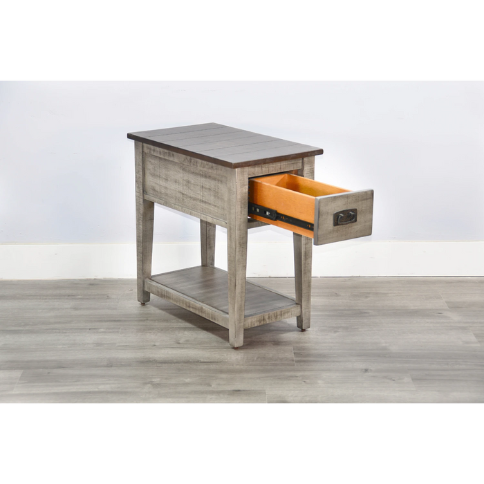 Sunny Designs Chair Side Table Tobacco Leaf and Alpine Grey - Bed & Sofa Hub