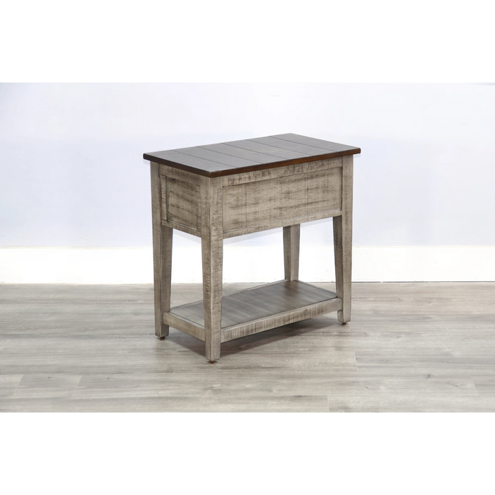 Sunny Designs Chair Side Table Tobacco Leaf and Alpine Grey - Bed & Sofa Hub