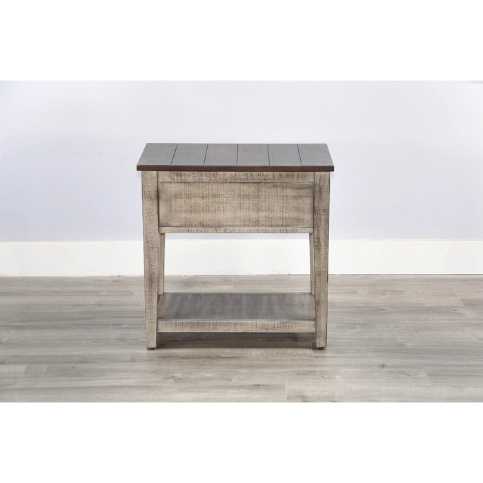 Sunny Designs Chair Side Table Tobacco Leaf and Alpine Grey - Bed & Sofa Hub