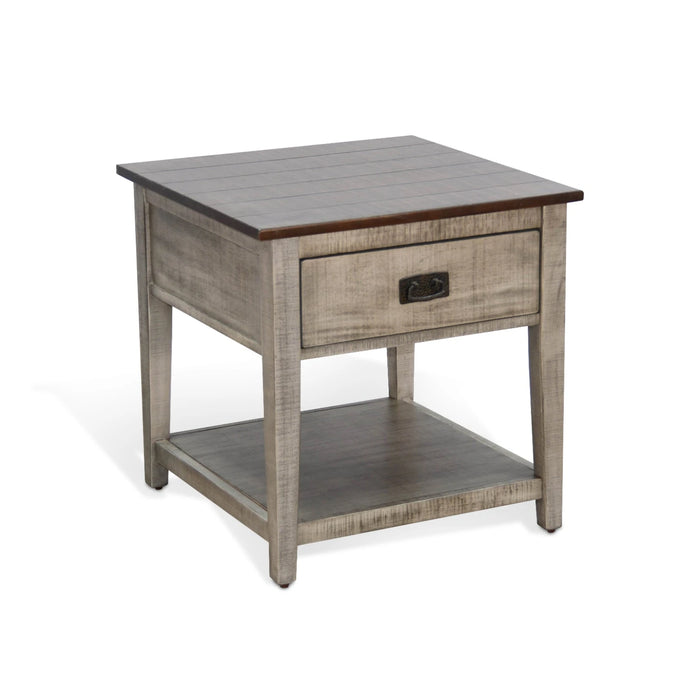 Sunny Designs End Table Tobacco Leaf and Alpine Grey - Bed & Sofa Hub