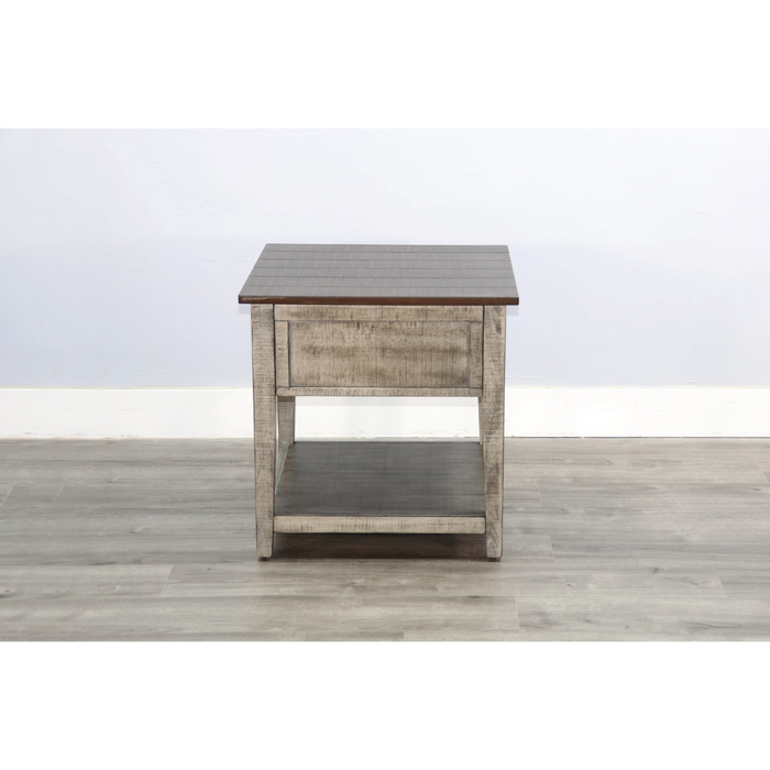 Sunny Designs End Table Tobacco Leaf and Alpine Grey - Bed & Sofa Hub