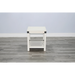 Sunny Designs Bayside White Wood End Table Marble White - Bed & Sofa Hub