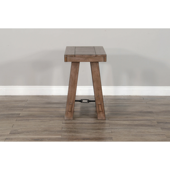 Sunny Designs Doe Valley 16" Mahogany Wood Chair Side Table in Taupe Brown Buckskin - Bed & Sofa Hub