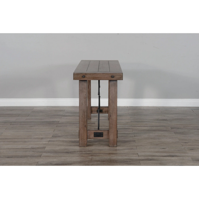 Sunny Designs Doe Valley 51" Mahogany Wood Sofa/Console Table in Taupe Brown Buckskin - Bed & Sofa Hub