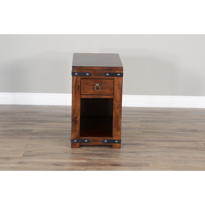 Sunny Designs Santa Fe Chair Side Table Dark Chocolate - Bed & Sofa Hub