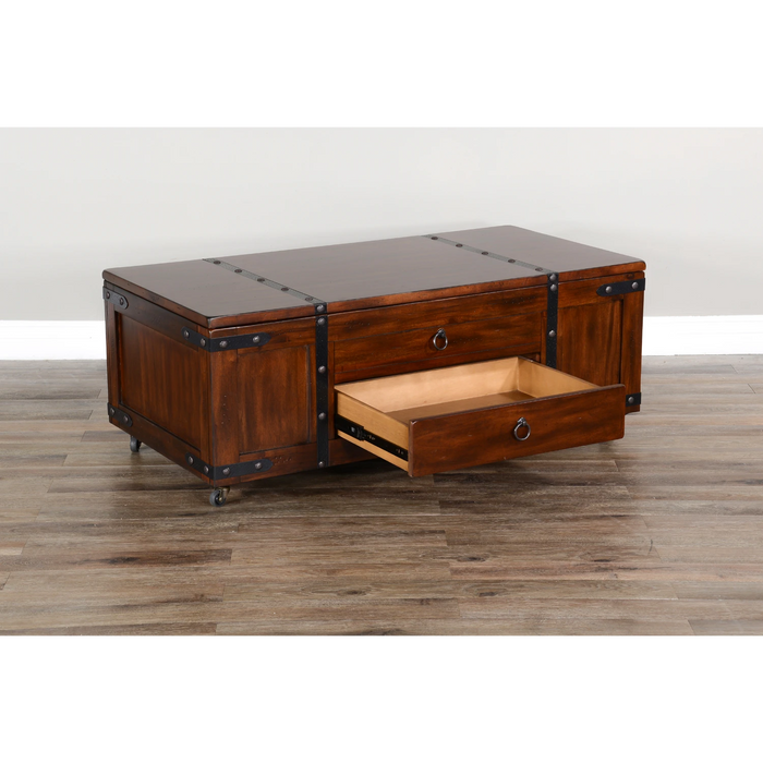 Sunny Designs Lift Top Wood Coffee Table Dark Chocolate - Bed & Sofa Hub