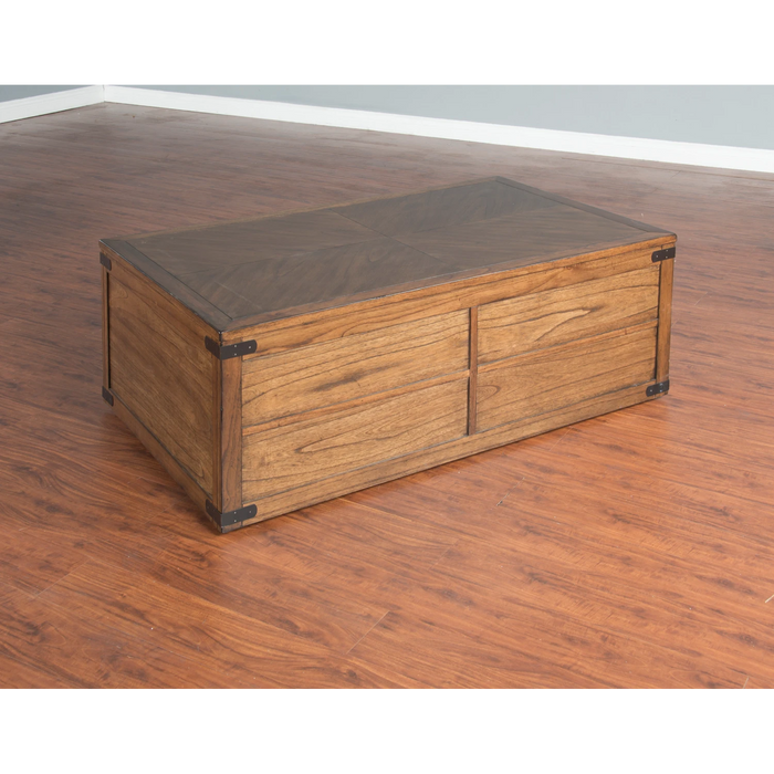 Sunny Designs Coffee Table with 4 Drawer & Caster Nature Walk - Bed & Sofa Hub