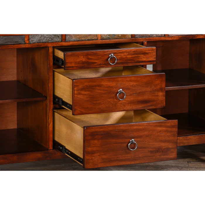 Sunny Designs 60" TV Console with Drawers Dark Chocolate - Bed & Sofa Hub