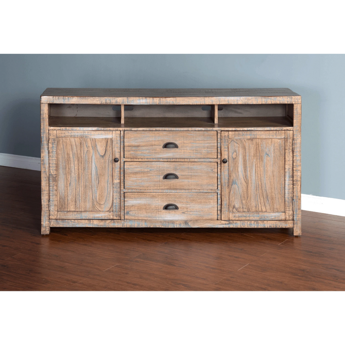 Sunny Designs  66" TV Console Weathered Brown - Bed & Sofa Hub