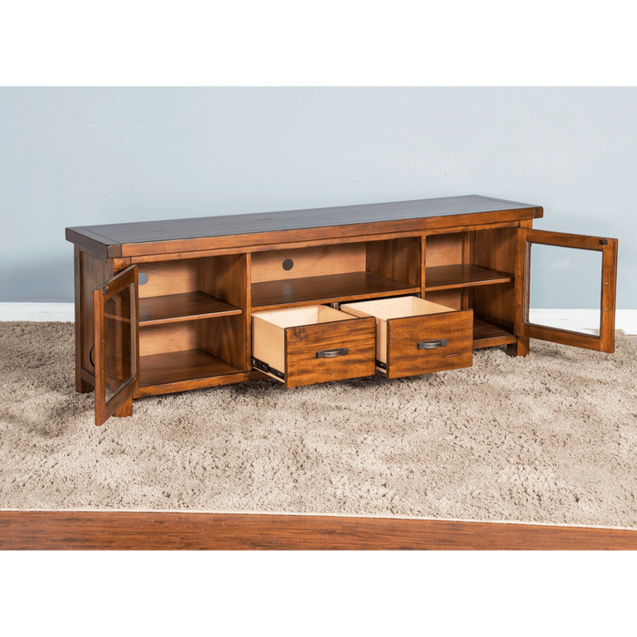 Sunny Designs Tuscany 74" TV Console Vintage Mocha - Bed & Sofa Hub