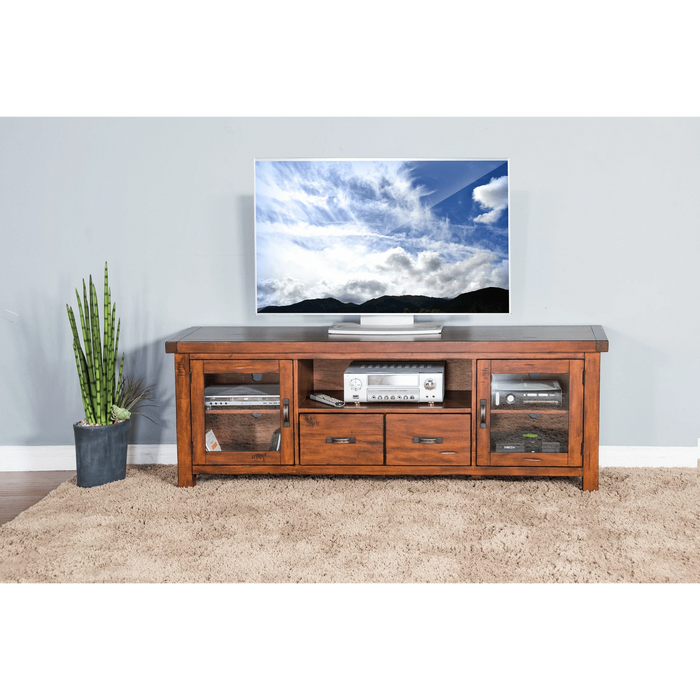 Sunny Designs Tuscany 74" TV Console Vintage Mocha - Bed & Sofa Hub