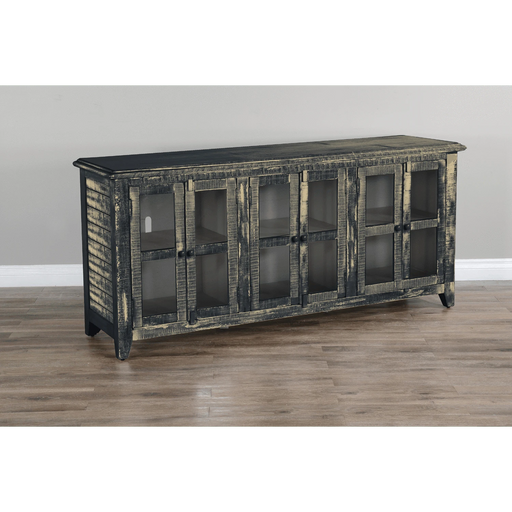 Sunny Designs Black Sand 70" TV Console Black Sand - Bed & Sofa Hub