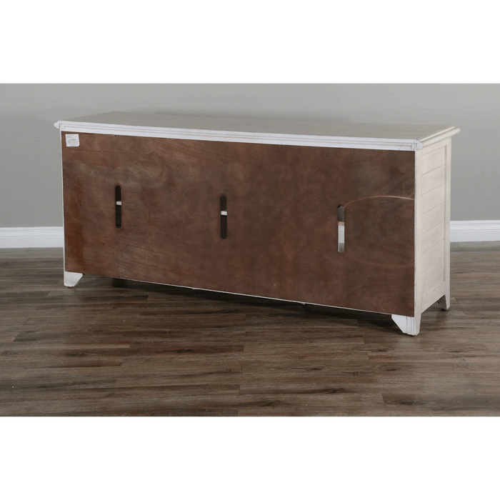 Sunny Designs 70" TV Console Marble White - Bed & Sofa Hub