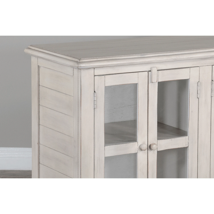 Sunny Designs 70" TV Console Marble White - Bed & Sofa Hub