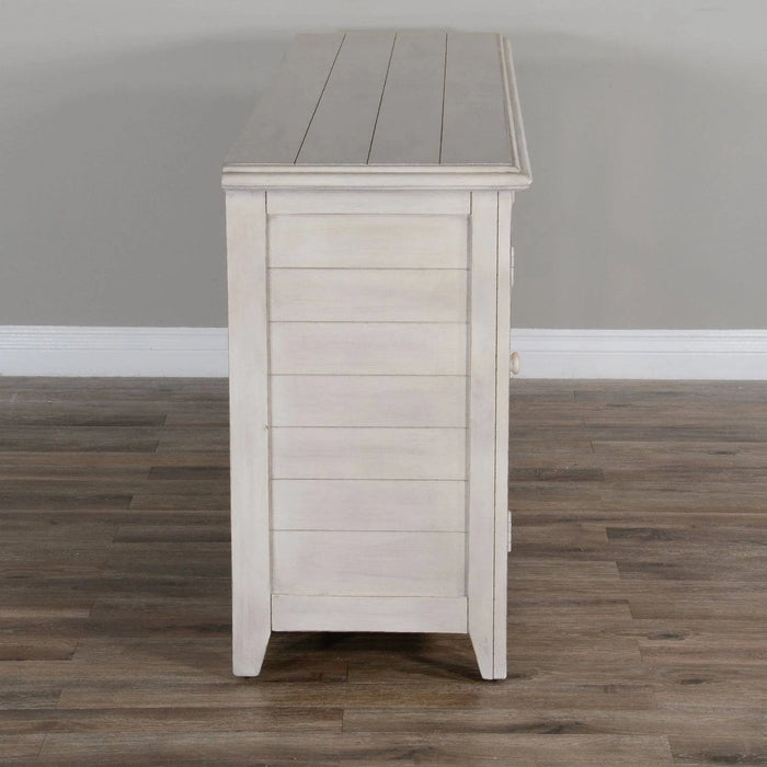 Sunny Designs 70" TV Console Marble White - Bed & Sofa Hub