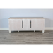 Sunny Designs 72" Media Console Marble White and Buck Skin - Bed & Sofa Hub